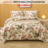 100% Cotton Lightly Quilted Coverlet Set Granada Cream Queen V442-STT-COVERLET-GRANADA-CREAM-QS