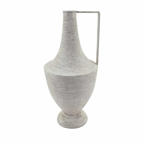 Brushed White Urn w Linear Handle 44cm V637-19733URN