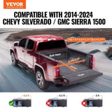 Truck Bed Cover, Roll Up Truck Bed Tonneau Cover, Compatible with 2014-2024 Chevy Silverado / GMC V952-JQSKCHBXGJQSXY6WBV0