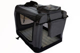 YES4PETS XL Foldable Soft Dog Puppy Cat Crate Cage Carrier With Curtain-Grey V278-SC8158-XL_GREY