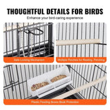 52 inch Standing Large Bird Cage, Carbon Steel Flight Bird Cage for Parakeets, Cockatiels, Parrots, V952-YTSNL312052IBWVKVV0
