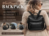 Black Retro European Style Women Backpack Multi Pocket Large Daily Bag V1221-XM-LB640-GM49