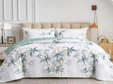 Soft leafey bloom Quilted 3 Pc Bedspread & Pillow Cover Set V745-AC090272Q13U