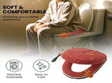 USB-Powered Heated Toilet Seat Cover Set with Soft Plush Fabric, Adjustable Temperature & Timer, V1341-ZY-MHRZXXBW-RED