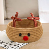 Christmas Deer Basket, Reindeer/Elk Christmas Storage Baskets for Gifts, Reindeer Toy Storage V1366-AZ2-W-20803
