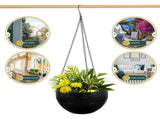 2Pcs Hanging Planters for Indoor Plant Self Watering Black Plastic Flower Pots V1192-AZ-W-22641