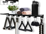 Floating Shelf Home Gym Weight wall Storage Equipment Hanger Metal Rack Holder Wall Mount with Hooks V1192-AZ-W-6959