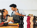 Wooden Pepper Mill Salt and Pepper Shaker with Adjustable Ceramic Rotor 2pcs Red V1188-TSFD-6710-1