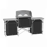 Deluxe Aluminium Foldable Camping Kitchen Picnic Cupboard Bench Table Windshield V610-CAMKIT-MT-2