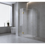 90cm Frameless Diamond Shower Screen with Chrome Brackets and SS Hinges, Round Handle V63-932401