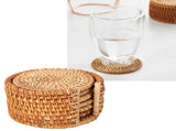 6 PCS Rattan Coasters Hand Made Teacup Coasters Set Insulated Rattan Cup Placemat Teacup Accessories V1294-YM0716-3118220144312