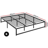 Artiss Bed Frame King Size Metal Bed Frame TINO MBED-C-TINO-K-BK