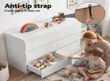 Artiss 6 Chest of Drawers Lowboy White FURNI-N-CDR-02-WH-AB