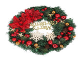Christmas Wreath Snow Pine Cone Xmas Ball Wreath for Indoor Outdoor Holiday Decorations V1294-YM0512-3115220134811