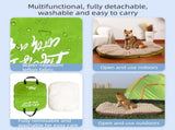 Khaki M size Portable Foldable Pet Bed Mat Waterproof Travel Dog Bed and Cat Cushion with Carry V888-ELOSUNG53281
