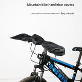 Universal Bicycle Rain Protection Kit - Rollable Black TPE Mudguards & Black Waterproof Handlebar V888-ELOSUNG56545