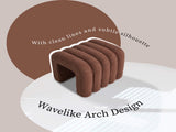 Ridge Arch Ottoman Stool Teddy Fleece Fabric Foot Rest 45cm BROWN V274-FT-STKJP4177-CHO