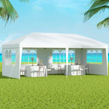 Instahut Gazebo Pop Up Marquee 3x6m Wedding Party Outdoor Camping Tent Canopy Side Wall White GAZEBO-WED-C-FG-3X6-POP-4W-WH