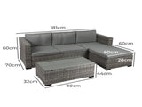 Levede 5pcs Outdoor Sofa Set Patio Furniture OD1038-GY