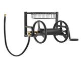 Wall Mounted Garden Hose Reel 125ft 5/8 in Metal Hose Reel with Basket V952-GQSSGJP125FTTLQ5I002V0