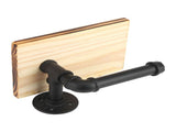 lIron Pipe Wall Mount Paper Holder Rack Wood Shelf Bathroom Toilet V1294-YM0722-JY01086