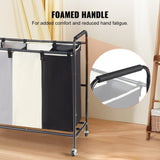 3-Section Laundry Basket, Duty Laundry Hamper Storage Organizer, Laundry Sorter Cart with V952-XYLFJSSSYTB75CJ6HV0
