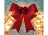 Outdoor Christmas Wreath Decoration, LED Metal Holiday Decor for Home Exterior, Garden - Gold 50CM V1263-JX-1577