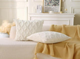 18" x 18" Decorative Throw with Inserts, Set of 2 Soft Faux Fur Throws, Square Boho V1258-DP02-C-3198