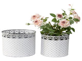 Set 2 French Country Round Planter / Storage 32cm V637-13307PLN