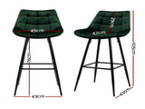 Artiss 4x Bar Stools Velvet Chairs Green BA-K-0222-GRX4