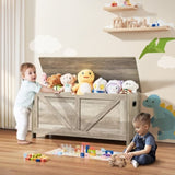 VEVOR Kids Toy Storage Bench Wooden Toy Box Chest 38.98 x 15.55 x 18.9 in Gray V952-XTETCWDWHLBC7BJJOV0