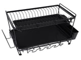 Dish Drying Rack 2 Layer Foldable Versatile Convenient Storage Dish Drainer Rack with Utensil Holder V1294-YM0710-3118230398711