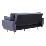 Sarantino 3 Seater Modular Linen Fabric Wood Sofa Bed Couch- Dark Grey SOFA-M1910-LNN-DGY