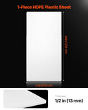 HDPE Plastic Sheet Board, 1 Pack High Density Polyethylene Sheet Plastic Panel, 610 x 1219 mm 13 mm V952-HDPESLBHDPE212XD1V0