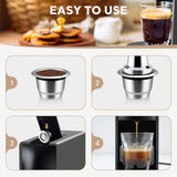 Stainless Steel Refillable Coffee Espresso, Reusable Coffee Pods Compatible with 4Y New V1369-AZ3-W-00951