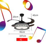 Maxkon 42 Inch Ceiling Fan with Light 3 Color MUSIC Remote Control Timer MUSIC V201-FUN0042BL8AU
