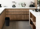 "Design Slim Oval Plastic Waste Basket, The Matte Black SMALL WASTE CAN STURDY BASE V1192-AZ-W-16994