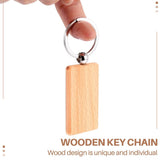 50 Blank Wooden Keychain Rectangular Engraving Key ID Can Be Engraved DIY V1192-AZ-W-22852