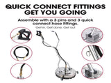 Jet-USA 21" Stainless Steel Pressure Washer Surface Cleaner with Yoke Handlebar, 3/8" Fitting, For V219-PRWCLNJT21SA