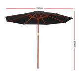 Instahut 2.7m Outdoor Umbrella Pole Umbrellas Beach Garden Sun Stand Patio Black UMB-POLE-27-R-BK