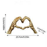 Halloween Resin Abstract Skeleton Statue Love Ornaments Heart Shape Finger Gesture Figurines V1366-AZ2-W-16606