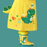 Kids Rain Boots Slip Resistant Cartoon Dinosaur Waterproof Rubber Children Tall Rain Shoes for Boys V1294-YM0901-3117230348112