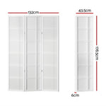 Artiss 3 Panel Room Divider Screen 132x179cm Nova White RD-7001-3P-WH