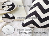 18" x 18" Throw with Inserts, Pack of 2 Outdoor Waterproof Striped Pillow, Square Decorative V1258-DP02-C-3209