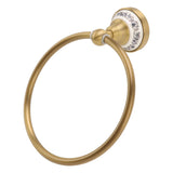 Towel Ring Antique Brass Finish Wall Mounted Bathroom Hand Towel Holder with Blue and White V1294-YM0626-3112220085211