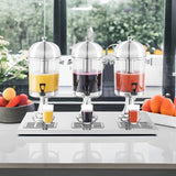 SOGA Triple Head 24L Stainless Steel Dispenser Beverage Juicer Transparent Commercial Drink VICDISPENSER5706