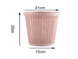 Pulling Bag Trash Can Imitation Rattan Round Plastic Garbage Bin Home Coverless Trash Storage Basket V1294-YM0716-3117220138916