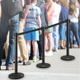 Crowd Control Stanchions, 6-Pack Crowd Control Barriers with 3PCS 6.5FT Black Retractable Belts, V952-ZGGLZHSSLZX6P36AJV0
