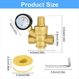 Water Regulator 3/4In with Gauge, Adjustable Water Reducing Valve for Water V1370-AZ4-08070