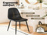 Artiss 2x Dining Chairs Retro PU Leather Kitchen Lounge Cafe Accent Chair Black DINC-B-B04-BKX2